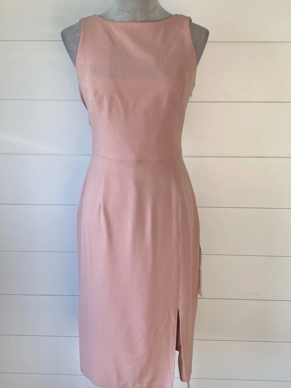 Dress the Population Mackenna Cowl Back Midi Dress Blush Size S NWT